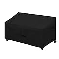 Easy-Going Waterproof Patio Sofa Cover UV Resistant 2 Seater Outdoor Loveseat Cover Weatherproof Lawn Patio Furniture Cover with Tape Sealed Seam (58Wx32.5Dx31H inch, Black)