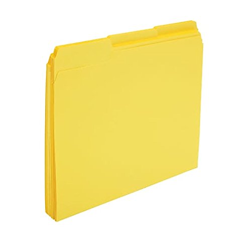 1Intheoffice Yellow File Folders Letter Size 1/3 Cut, 3-Tabbed File Folders, Letter Size File, "24Pack" #TOP4
