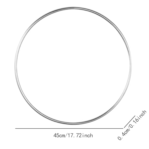Miniatura 2 de Loviver 2 Piezas Metal Floral Hoops Rings Anillos De Aro Artesanal Artesanía De Pared Redonda Manualidades Colgantes Multifuncionales Para De Bodas, Diámetro 45 Cm