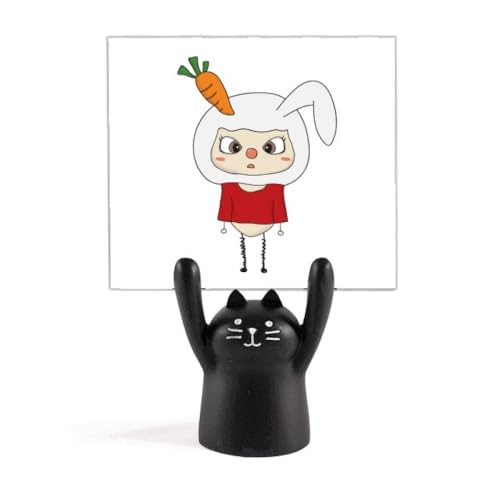 Porte-photo chat noir de dessin animé, cadeau idéal pour petit bureau