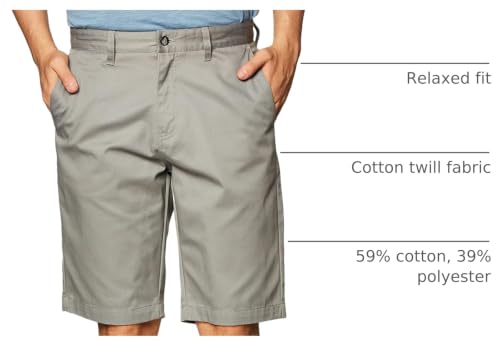 Image of Volcom Men's Vmonty Chino Shorts - 22 inch Outseam, Relaxed Fit, Durable Cotton Fabric