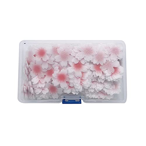 100 Pieces Edible Flower Cupcake Toppers, Sticky Rice Paper Decorative Cake Cupcake Toppers for Wedding Birthday Party Food Decoration