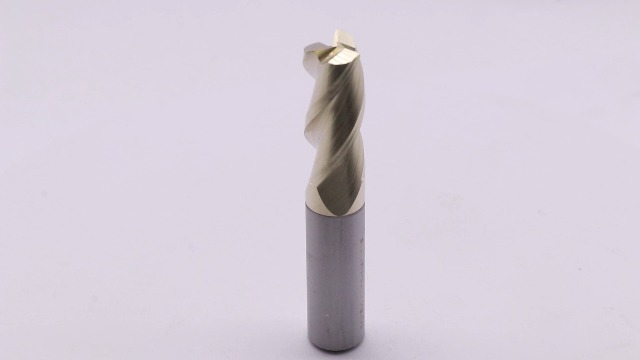 Image of 1 /2 inch 3 Flute Solid Carbide 0.03 inch Corner Radius End Mill, ZrN Coated | 37 Helix, 1 /2 inch Cutting Dia, 1 /2 inch Shank Dia, 1-1 /4 inch LOC, 3 inch OAL, for Milling Aluminum and Copper