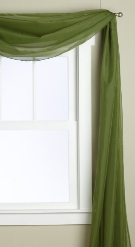 Editex Home Textiles Monique Sheer Window Scarf, 58 by 216-Inch, Green