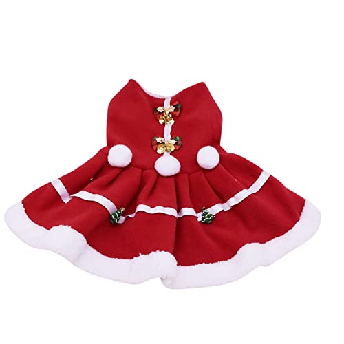 Disfraz de Papá Noel, abrigo para perros con capucha para mascotas, ropa para Navidad, Hung Invierno, ropa ajustable para mascotas, gato o Papá Noel, ropa (vestido, S) Cover