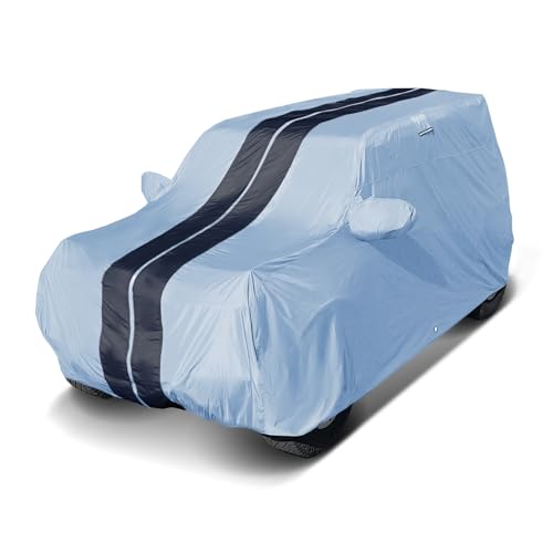 Image of Coverland Custom Fit SUV Car Cover for 2003-2026 Volvo XC90, Waterproof All Weather, Car Covers for Automobiles, Rain, Snow, UV, Sun Protection, Full Exterior Covers, Stripe(Gray /Black)