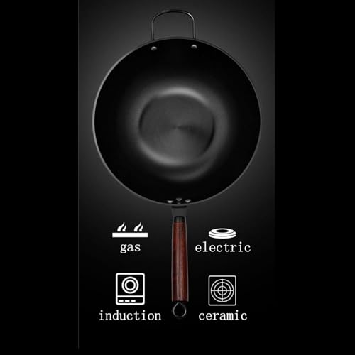 Wok de hierro 34cm fondo plano sin recubrimiento miniatura 6