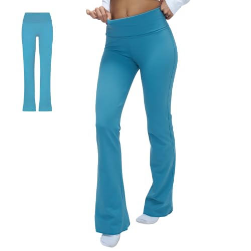 Image of Terractive Cuddle Flares for Women | TerraSoft Ultra Soft, Super Stretchy & Sweat-Wicking Flare Pants | High-Waist Tummy Tuck Workout & Lounge Pants