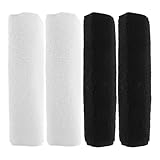 BESTonZON 2 Pair Office Chair Armrest Pads: Gaming Chair Arm Rest Covers for Elbows Plush Cushion Covers for Arm Support Armrest Protector White