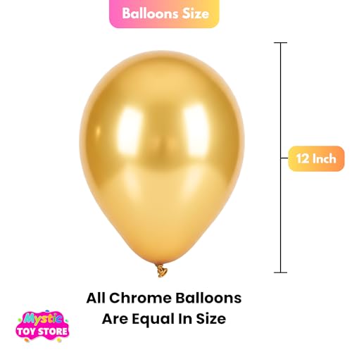 Image of 50 Pcs Gold White Metallic Chrome Balloons for Birthday Decoration Items Anniversary Baby Shower Girls Year With Latex Transparent Metallic Balloon Happy Birthday Decoration Set Kit Combo