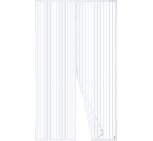Euroblu Mosquito Net for Doors with Magnetic Closure, Polyester, White, with Velcro (90 x 210)