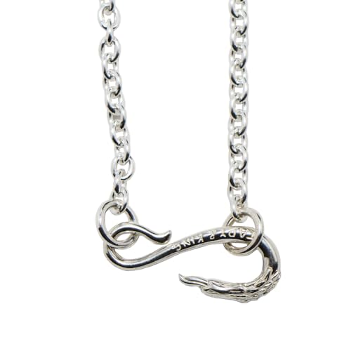 [TADY&KING] シルバー925 チェーン ネックレス メンズ シルバーアクセサリーレジスト原宿 tkf-002e イーグルフック付きチェーン (細角チェーン48.5cm)