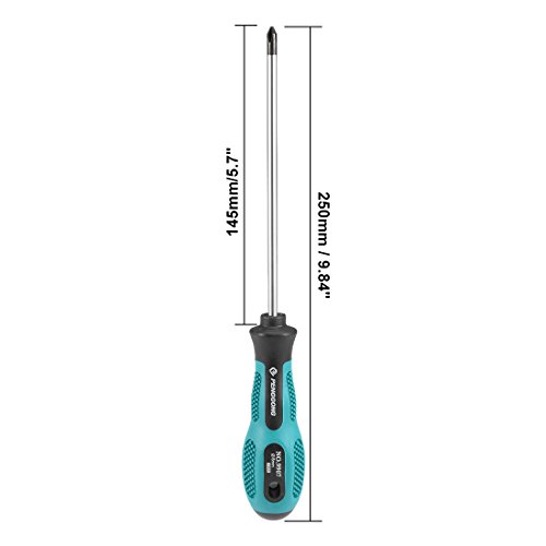 Image of uxcell #1 Phillips Screwdriver 6 Inch Round Shaft Non Slip Comfortable Handle