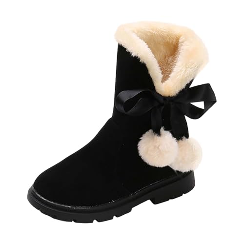 Girls Toddler Snow Boots Girls Bowkont Winter Shoes Toddler Girls F𝐮r Lined Boots Winter Shoes Snow Boots For Girls