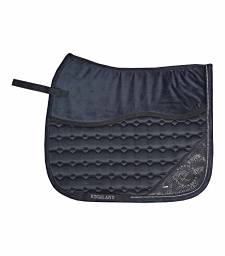 Tapis de selle Kingsland Odessa en satin bleu marine, finitions velours et strass