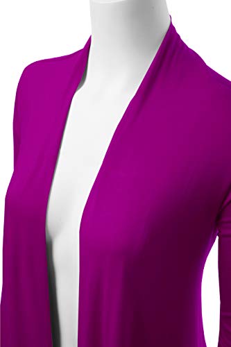 Image of Women's Drape Front Open Cardigan Long Sleeve (S-2X, Made in USA)