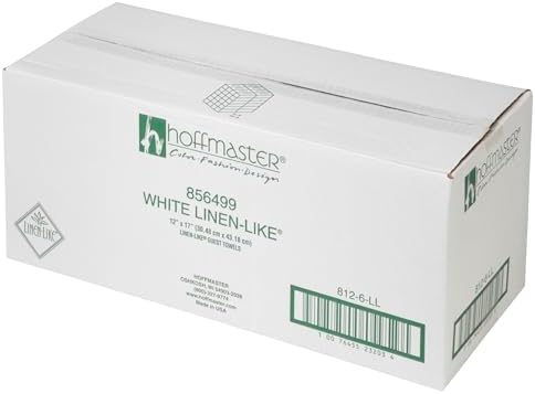 Hoffmaster 856499 Linen-Like Disposable Guest Towel, 1/6 Fold, Unfolded size 12" Width x 17" Length, Folded size 4.5" X 8.5" , White (5 Packs of 100) image 5