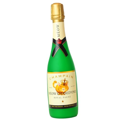 SILLY SQUEAKERS - Wine Bottles - Dog Toy - 100% Vinyl. Made Durable & Strong. Novelty Play Toy. Many Bottles to Choose from and They Floats (Meow Chased, Single)