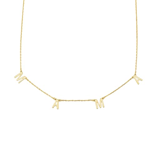 Mama Necklace for Women, 18K Gold Vermeil Mother's Necklaces, Mom Dainty Necklace for Women, Cursive Letter Pendant Necklace | Perfect Gifts for Mother's Day & Birthday