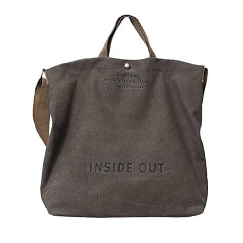 Women's Canvas Tote Shoulder Bag - Large Fashion Retro Letter Handbag