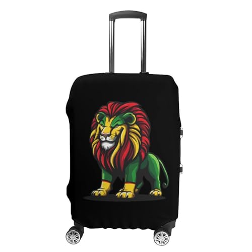Jamaican Lion Rasta Reggae Music Travel Luggage Cover Suitcase Protector Baggage Covers for Men Women M
