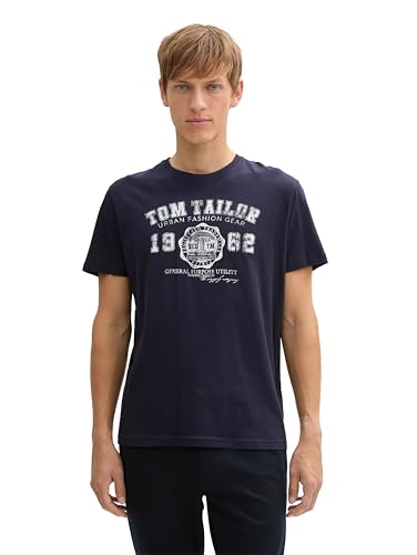 TOM TAILOR Uomini T-shirt met logoprint