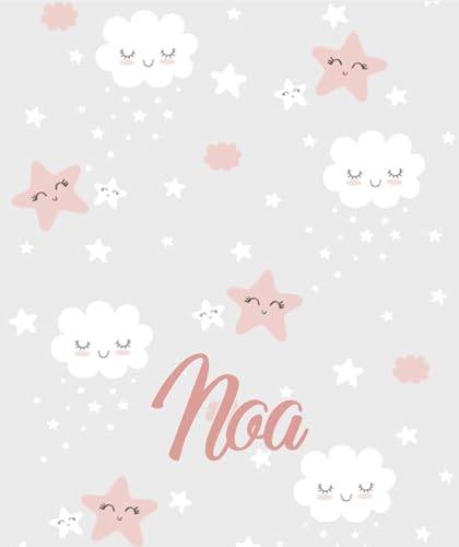 Estor infantil estampado Nubes para niño o niña. Estor enrrollable translucido Unisex. Estores Personalizables con nombre. Decoración infantil (100x170)