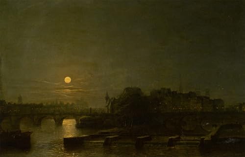 Arte de graffiti Chiaro di luna sulla Senna Henry Pether póster decorativo 60x90