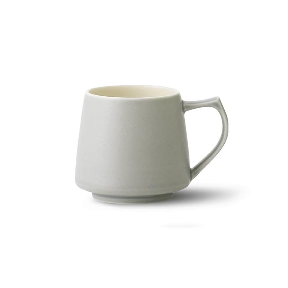 Tasse, Matte Keramik-Kaffeetasse, Schlafsaal, Teetasse, Frühstück, Saft, Milchbecher, 10,8 oz (320 ml), Nachmittagstee-Tasse, tragbare Wassertasse, für Mama, Papa, Oma, Ehefrau(Gray)