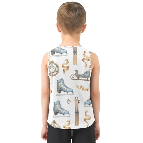 J JOYSAY Skating Sports Golden Boys Tank Top Sleeveless Muscle Shirts Quick Dry Sport Workout Active Kids T-Shirts 3-15T3