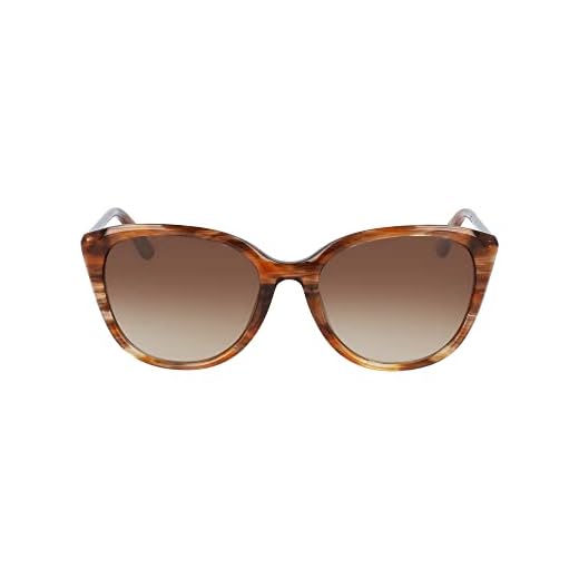 ANNE KLEIN Women's AK7069 Cat Eye Sunglasses, Mocha Horn, One Size