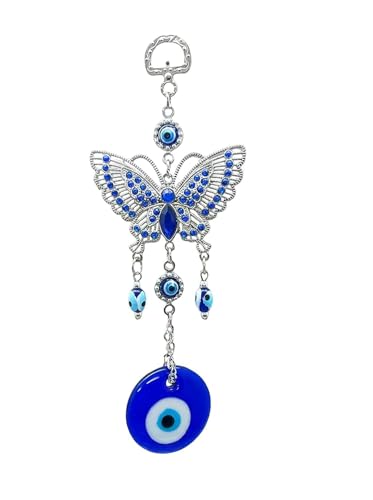 Image of BLUE BEADS Turkish Feng Shui Vastu Blue Glass Evil Eye Hanging /Door Hanging Nazar Batu for Protection and Good Luck - Perfect for Gifting Home or Office (BUT01)