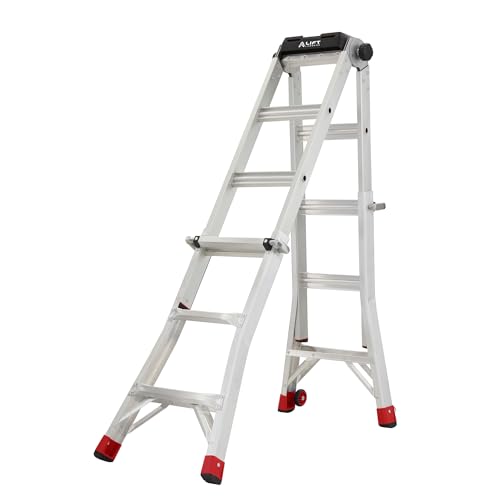 Lift Ladders Multi-Position Aluminum Ladder, 375 lb, Silver, 15 Ft Reach - image 2
