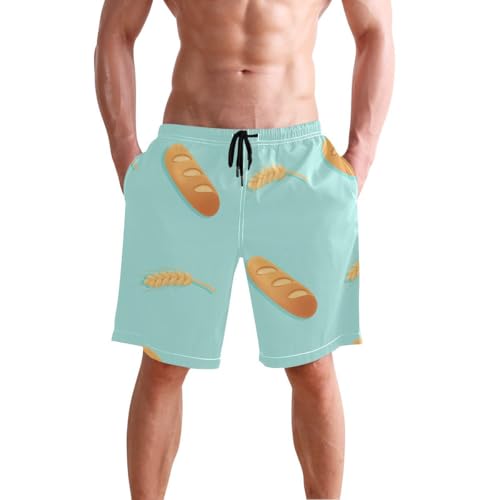 Bread Wheat Blue Mens Swim Trunks Quick Dry Beach Shorts with Pocket S 2302494