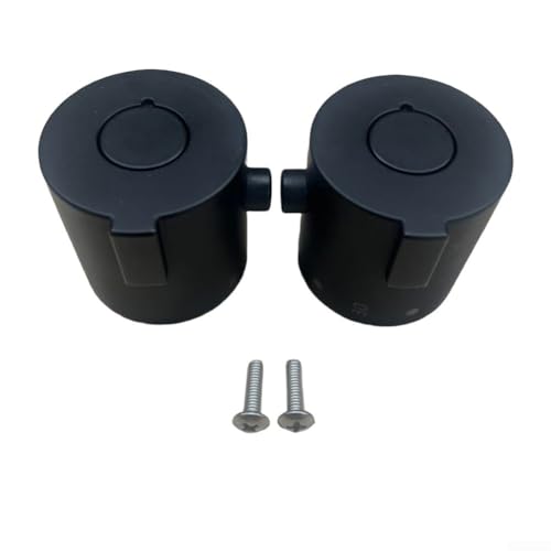 Pomo de control de temperatura de ducha, volante termostático con indicador blanco, pomos negros de 40 x 40 mm para grifos de bañera
