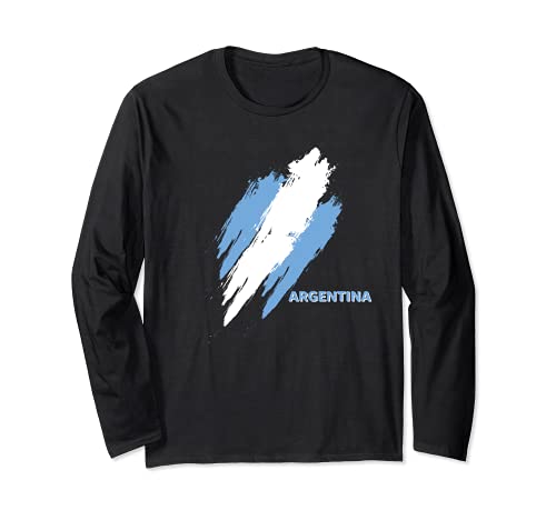 Flag Argentina Long Sleeve T-Shirt, Black