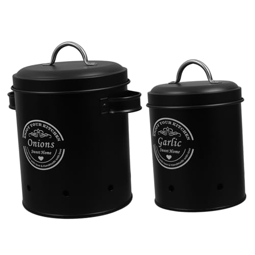MUCKLILY 2pièces Rangement Pour Ail Et Oignons Boîte à Pommes De Terre Panier De Rangement Pour Légumes Bacs De Pour Cuisine Boîtes Pour Plan De Travail Ensemble De Bacs à Légumes à Style f