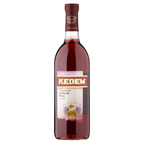 Kedem Traditional Sweet Red Kiddush Wine – Kosher for Passover and Year-Round Use, Perfect for Sabbath, Festivals & Family Meals – 750ml Bottle