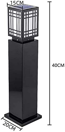 Lampa zewnętrzna Ogród Solar Bollard Light, zewnętrzna lampa LED na cokole Kwadratowa aluminiowa willa Patio Yard Słup słupkowy Latarnia Energooszczędny chodnik Oświetlenie ścieżek Europejs