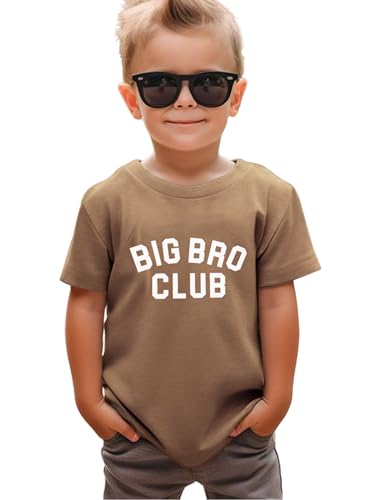 Big Brother Toddler Shirt Baby Boys Big Bro Club Letter Tee Kids Boy Promoted to Big Brother Announcement Summer Top