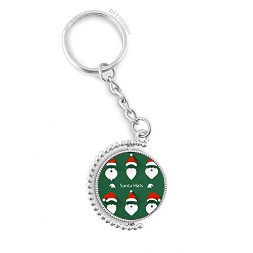 Llavero de Santa Claus para regalo navideño con retrato Pilgrim y aro giratorio