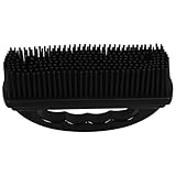 FRCOLOR 黒色シリコンペット毛取りブラシ 家用車内対応 床 ソファ カーペットの抜け毛除去に 柔軟なシリコン毛先で家具や車体を傷けず耐久