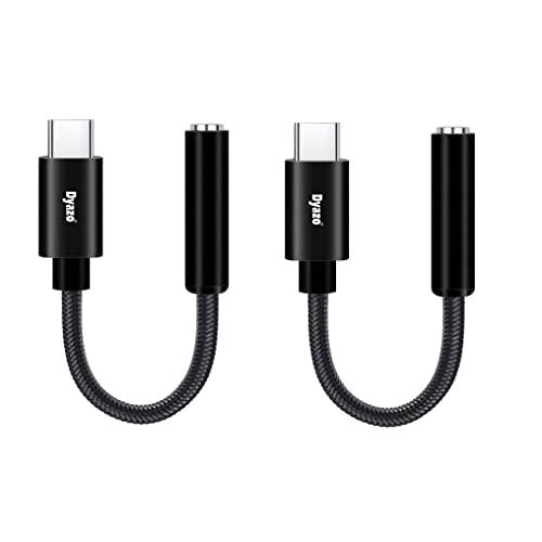 Image of Dyazo Type C to 3.5 Mm Audio Earphone Jack Adapter /Converter Plug Compatible for Oneplus 8, 8pro / 7,7pro, 7t /6t, Nord OnePlus Nord 2 /9 / 8T / 8 Pro 6T, Black (Pack of 2), (DZ 508 (2 Pack))