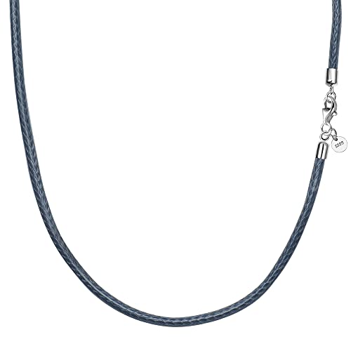 Chaîne en cuir et argent 925 cadeau idéal mixte cordon tressé pour bijoux