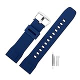 chenming Correa de repuesto resistente al agua for reloj Casio PRG-600YB, correa silicona suave, prg-650, PRW-6600, deportivo goma 24mm(Blue SK)