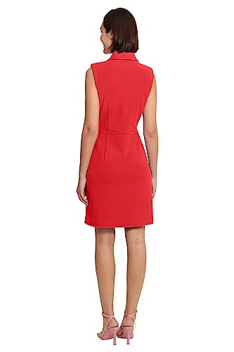 Image of Donna Morgan Women's Lapel Collared Career Sheath Dress Office Workwear Desk to Dinner Event Reception Ceremony