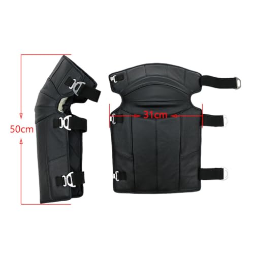 Didiseaon 1Pair Adult Cycling Knee Pads Windproof Protective Gear for Outdoor Riding Hiking Comfortable Leather Warm Wool Design Black