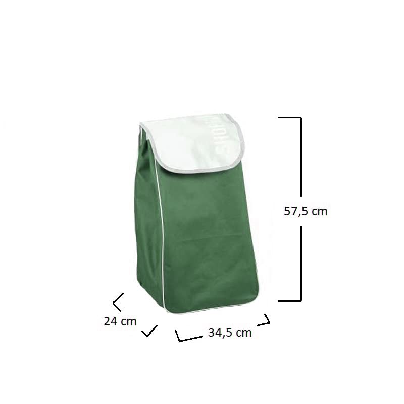 Virsus Carrello portaspesa 4533, capacità 45 Litri e 30 Kg, trolley richiudibile per la spesa in Alluminio e tessuto con 2 ruote e presa ergonomica in spugna, Vari Colori (Verde)