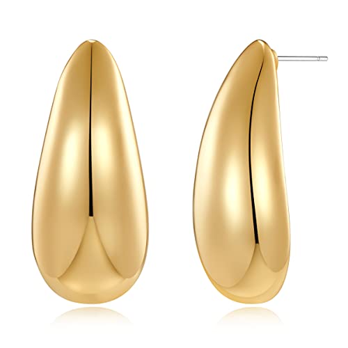 Muyan 14K Gold Long Waterdrop Earrings For Women Polished Droplet Earrings #TOP6