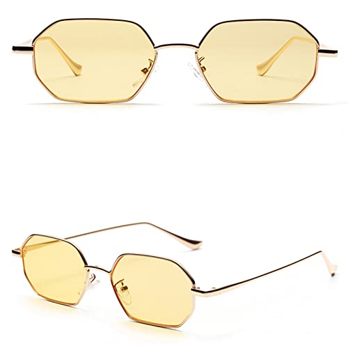 Lunettes de soleil rectangulaires hommes pour éviter l'éblouissement monture or
